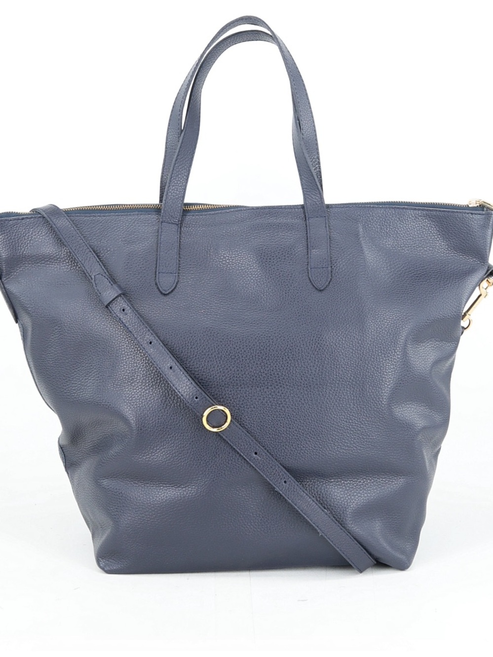 CUYANA Navy Leather Tote/Shoulder Bag